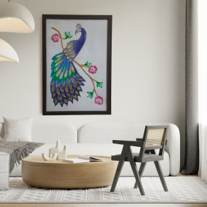 texture art on canvas (peacock)